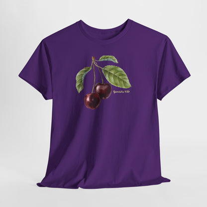 Cherry Botanical Tee — Vintage Fruit Illustration T-Shirt