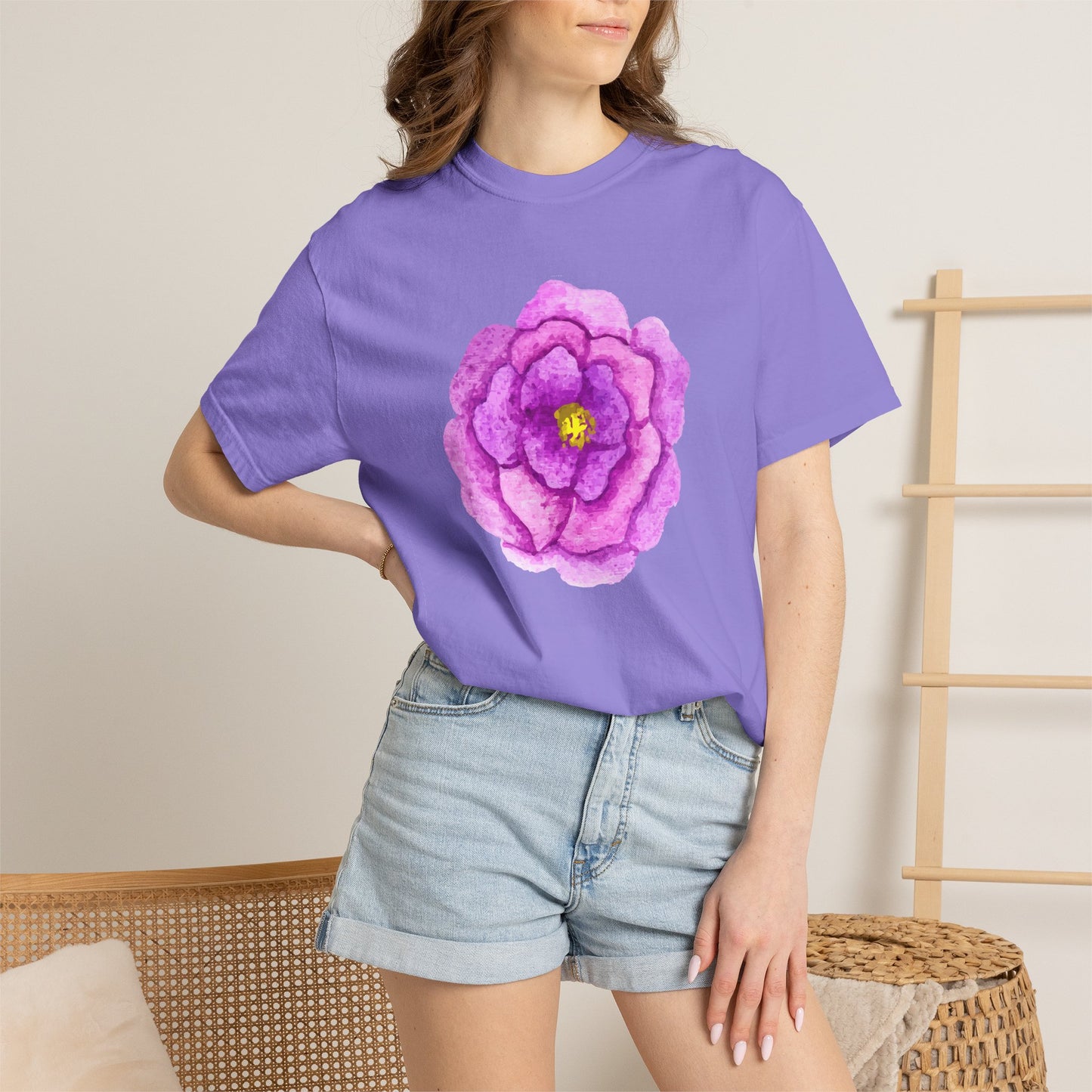Floral Watercolor Chest Rose T-Shirt