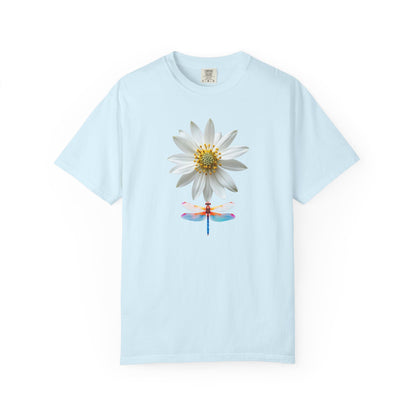 Lotus & Dragonfly T-Shirt — Floral Nature Graphic Tee
