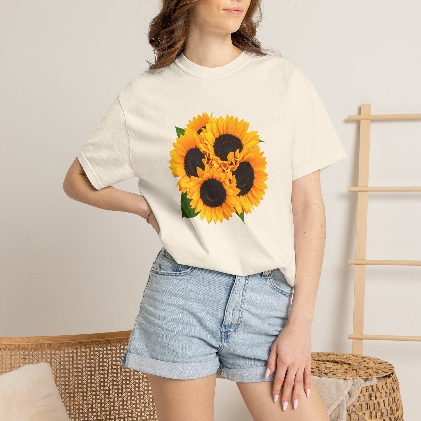 Sunflower Trio T-Shirt — Bright Floral Graphic Tee