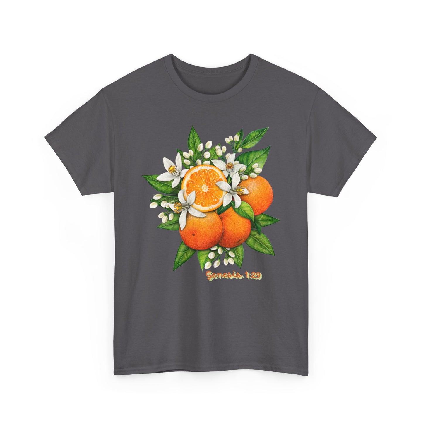 Orange Blossom Tee — Genesis 1:29 Fruit Illustration Shirt