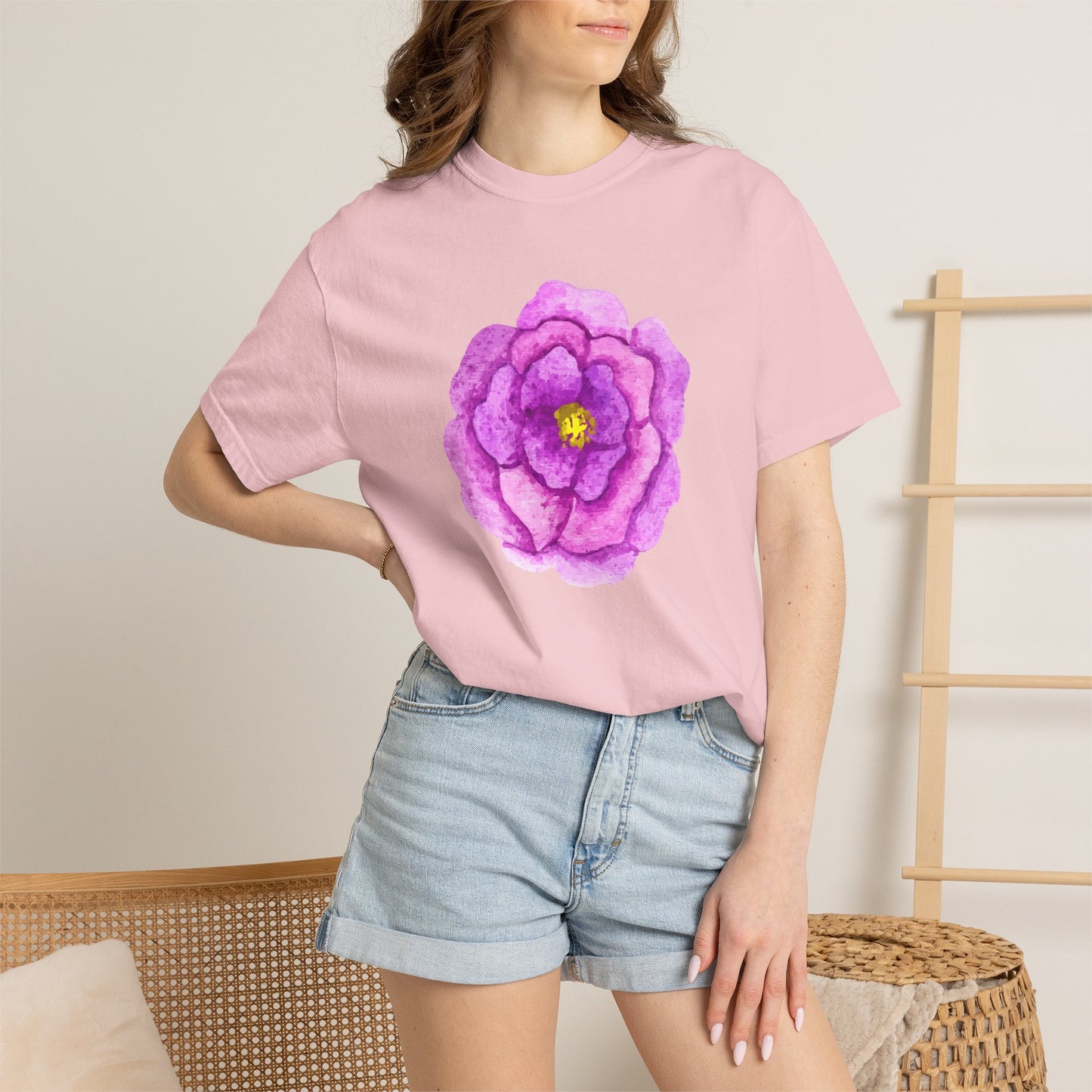 Floral Watercolor Chest Rose T-Shirt