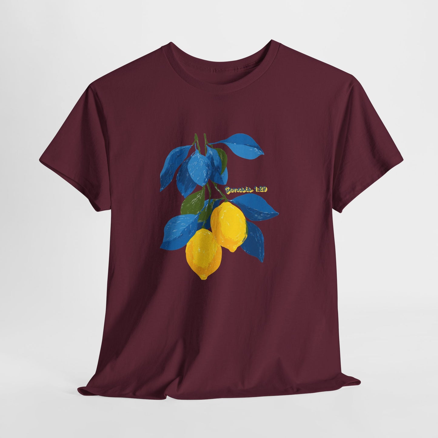 Lemon Branch Graphic Tee — Genesis 1:29 Inspirational Fruit Shirt