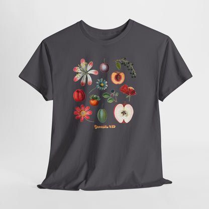 Botanical Fruit Garden T‑Shirt — Floral & Fruit Illustration Tee (Genesis 1:29)