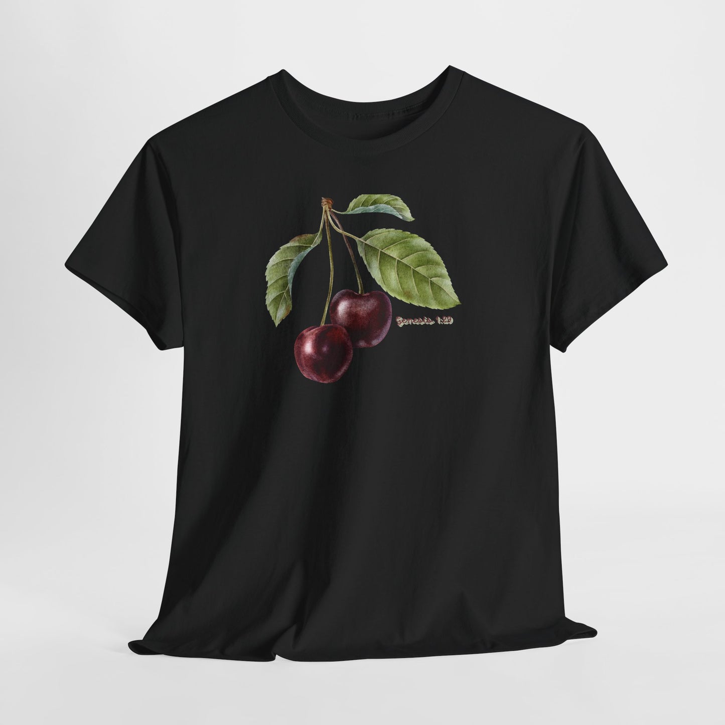 Cherry Botanical Tee — Vintage Fruit Illustration T-Shirt