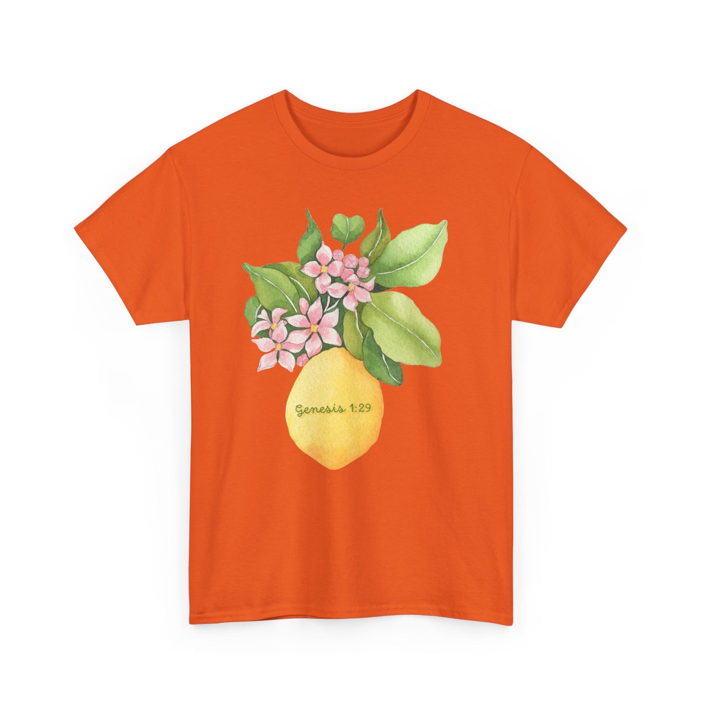 Lemon Blossom T-Shirt — Genesis 1:29 Floral Faith Tee