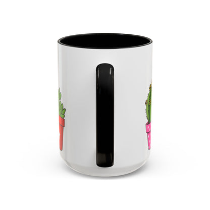 Cactus & Succulent Accent Coffee Mug — Cute Potted Plants 11/15oz