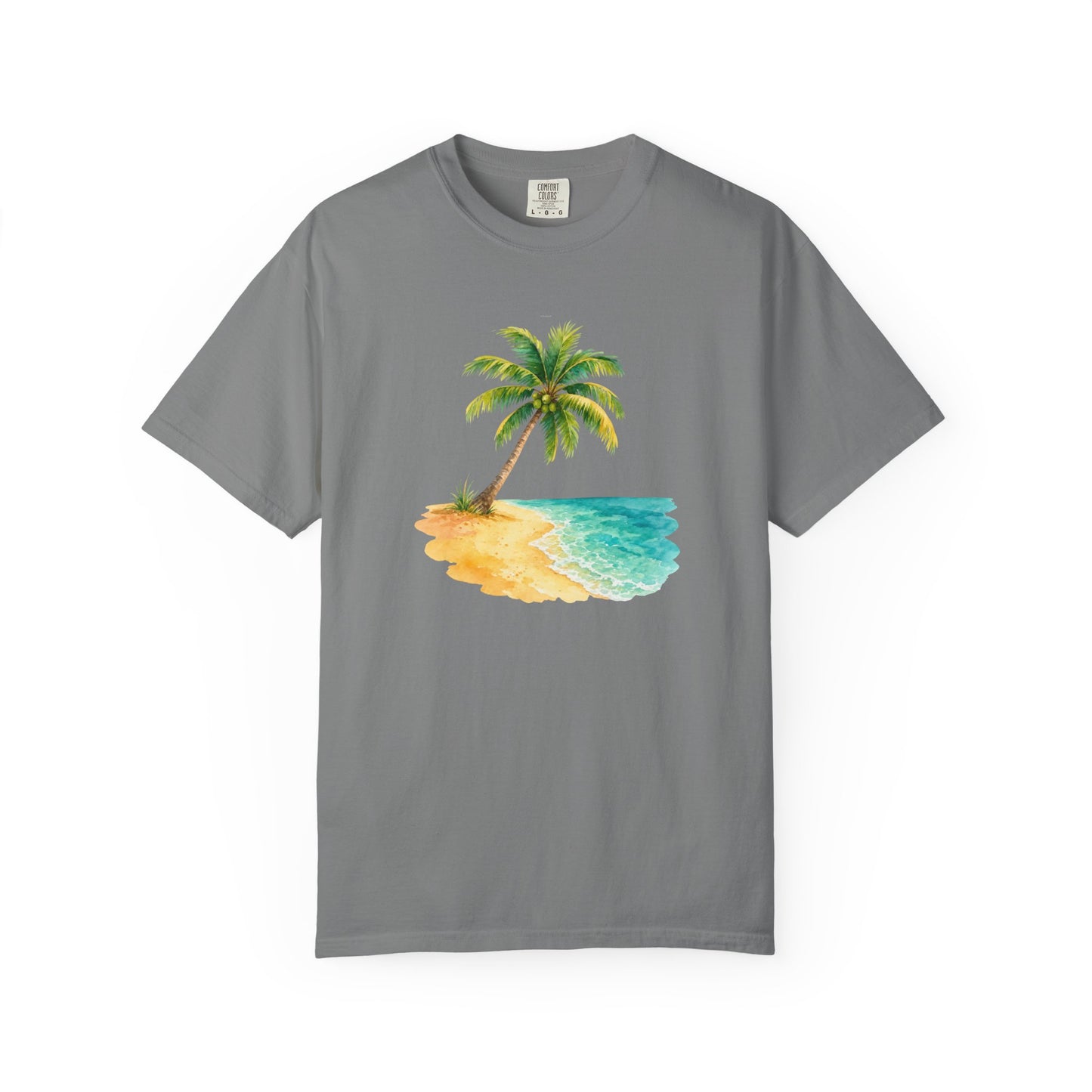 Tropical Palm Beach T-Shirt — Watercolor Island Graphic Tee