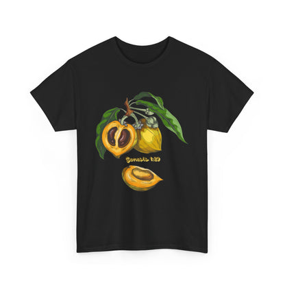 Apricot Illustration T-Shirt — Botanical Fruit Graphic Tee Genesis 1:29