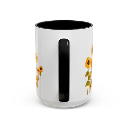 Sunflower Field Accent Tea Mug – Bright Floral 11/15oz Ceramic