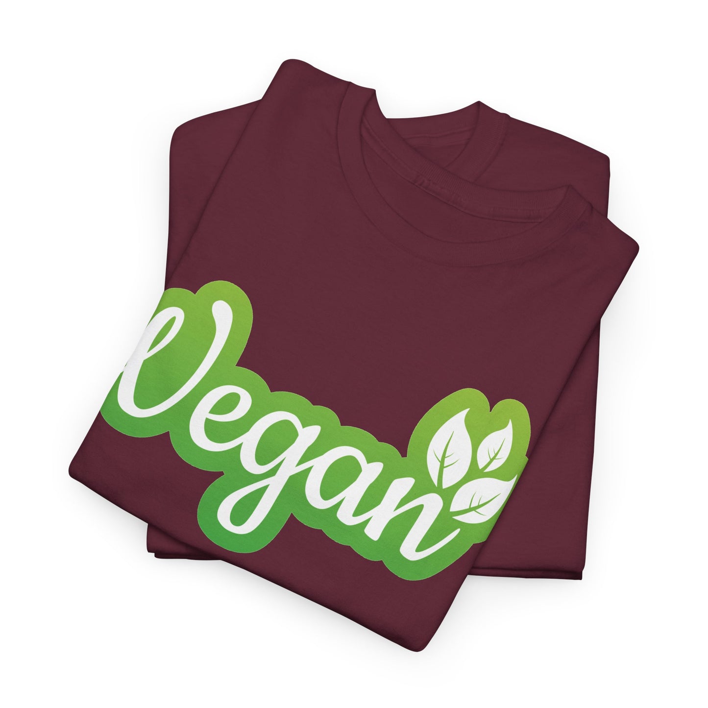 Vegan Script Tee — Green Leaf Eco-Friendly T-Shirt