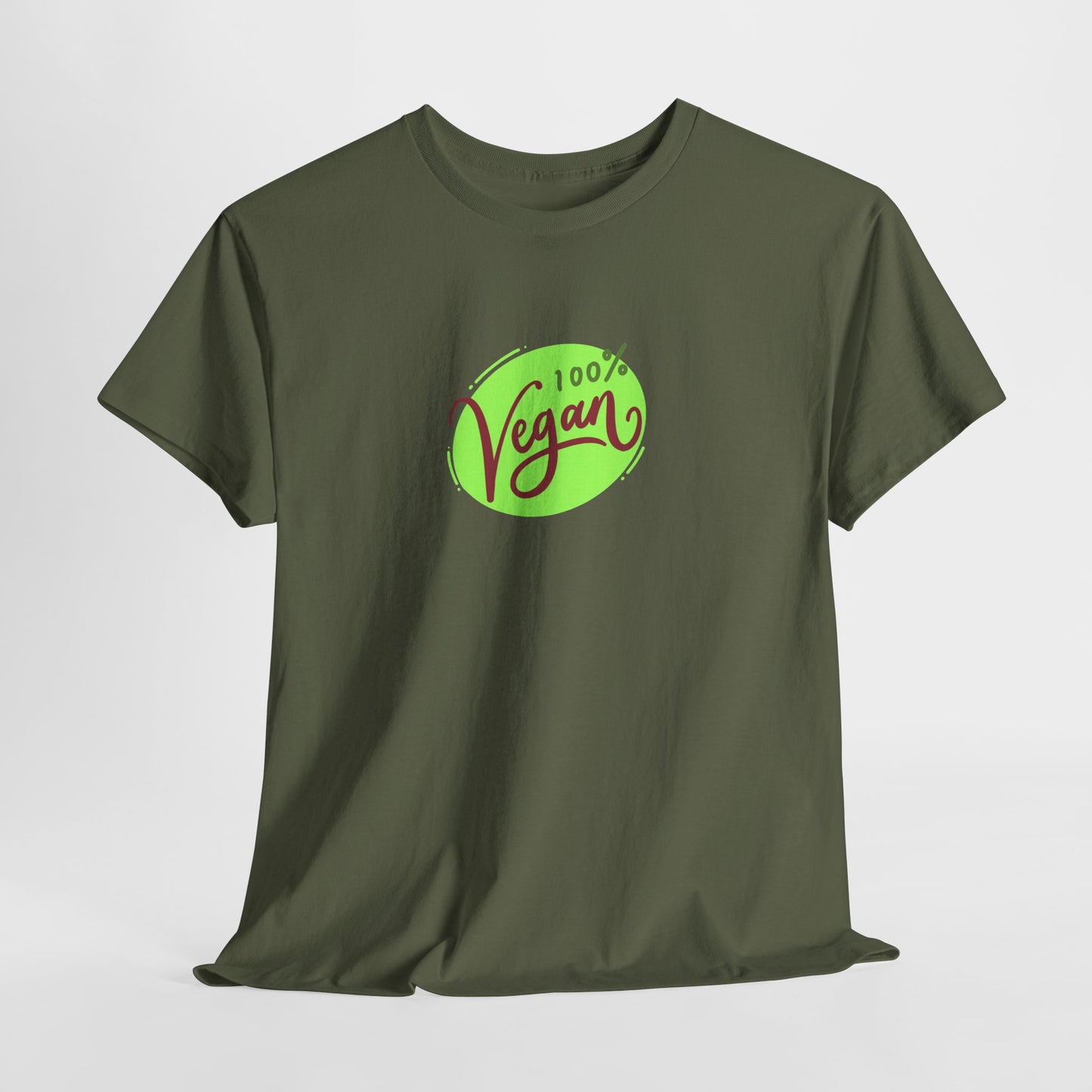 Vegan Tee — 100% Vegan Green Badge T-Shirt