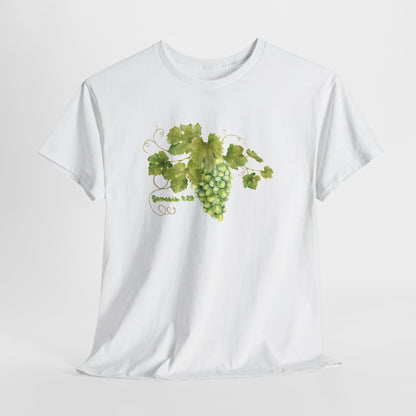 Genesis 1:29 Grapevine Watercolor T-Shirt — Green Grape Vines Tee
