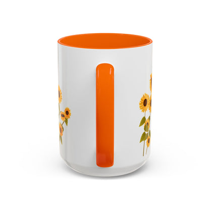 Sunflower Field Accent Tea Mug – Bright Floral 11/15oz Ceramic