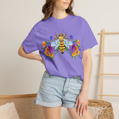 Bee & Wildflower T-Shirt — Floral Honeybee Graphic Tee