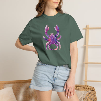 Watercolor Crab T-Shirt — Coastal Beach Vibes Graphic Tee
