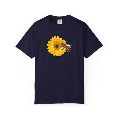 Sunflower & Bee T-Shirt — Floral Nature Graphic Tee