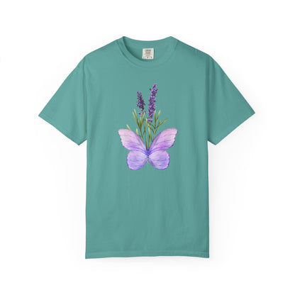 Lavender Butterfly T-Shirt — Watercolor Floral Tee