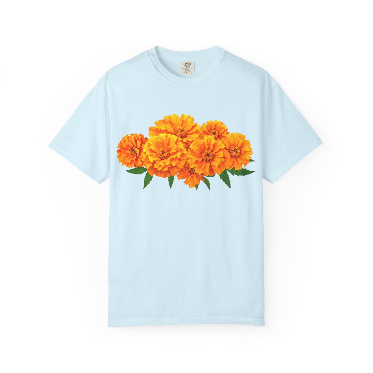 Marigold Blooms T-Shirt — Vibrant Floral Graphic Tee