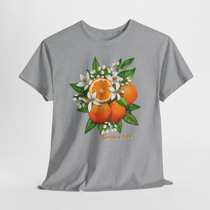 Orange Blossom Tee — Genesis 1:29 Fruit Illustration Shirt
