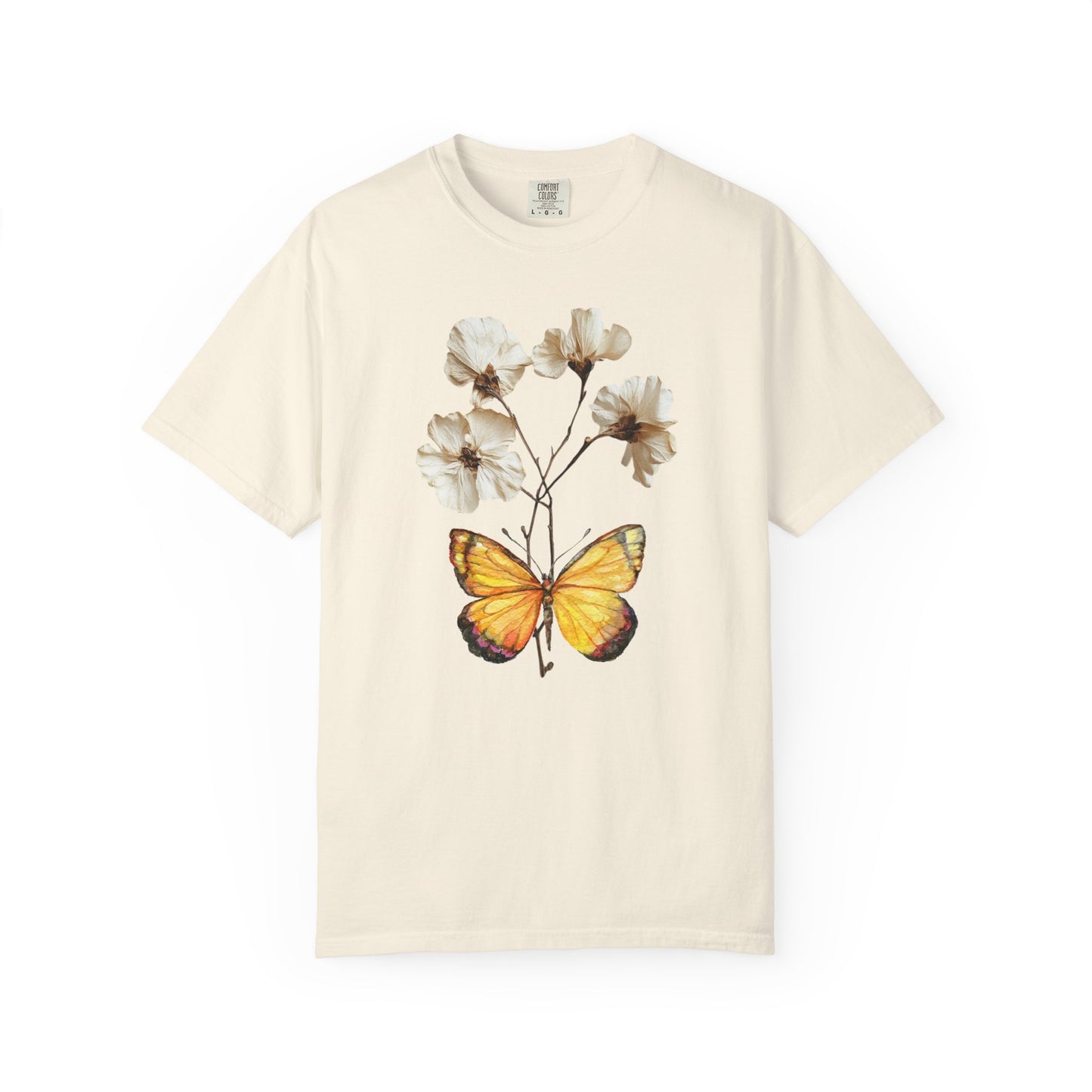 Butterfly & Dried Flowers Graphic T-Shirt — Vintage Botanical Tee