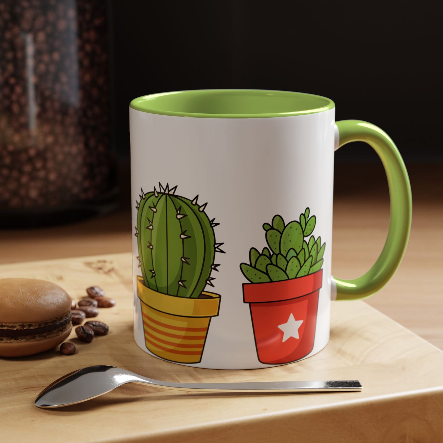 Cactus & Succulent Accent Coffee Mug — Cute Potted Plants 11/15oz