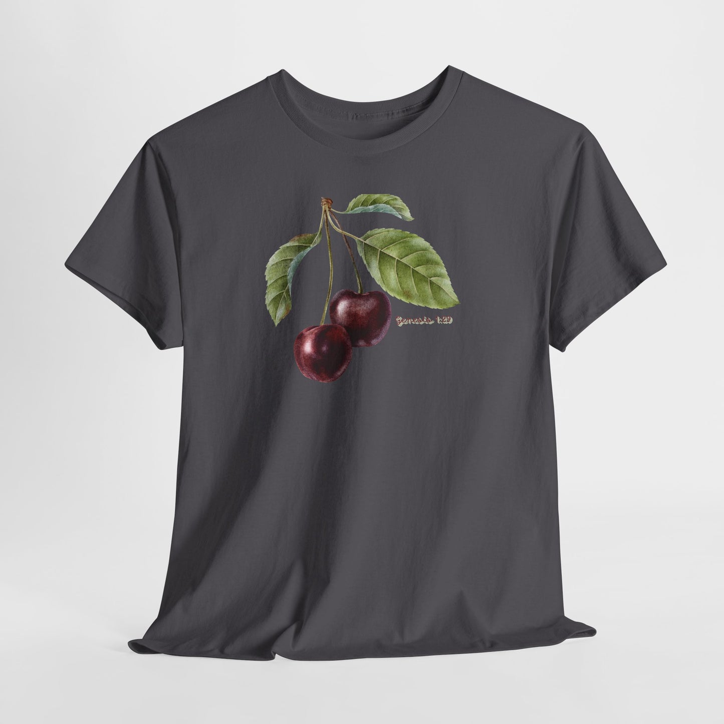 Cherry Botanical Tee — Vintage Fruit Illustration T-Shirt