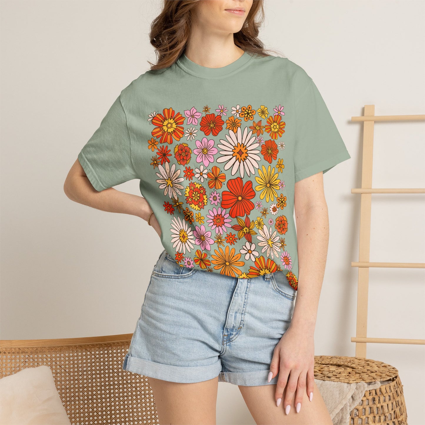 Floral Bouquet Tee — Retro Wildflower Print T-Shirt