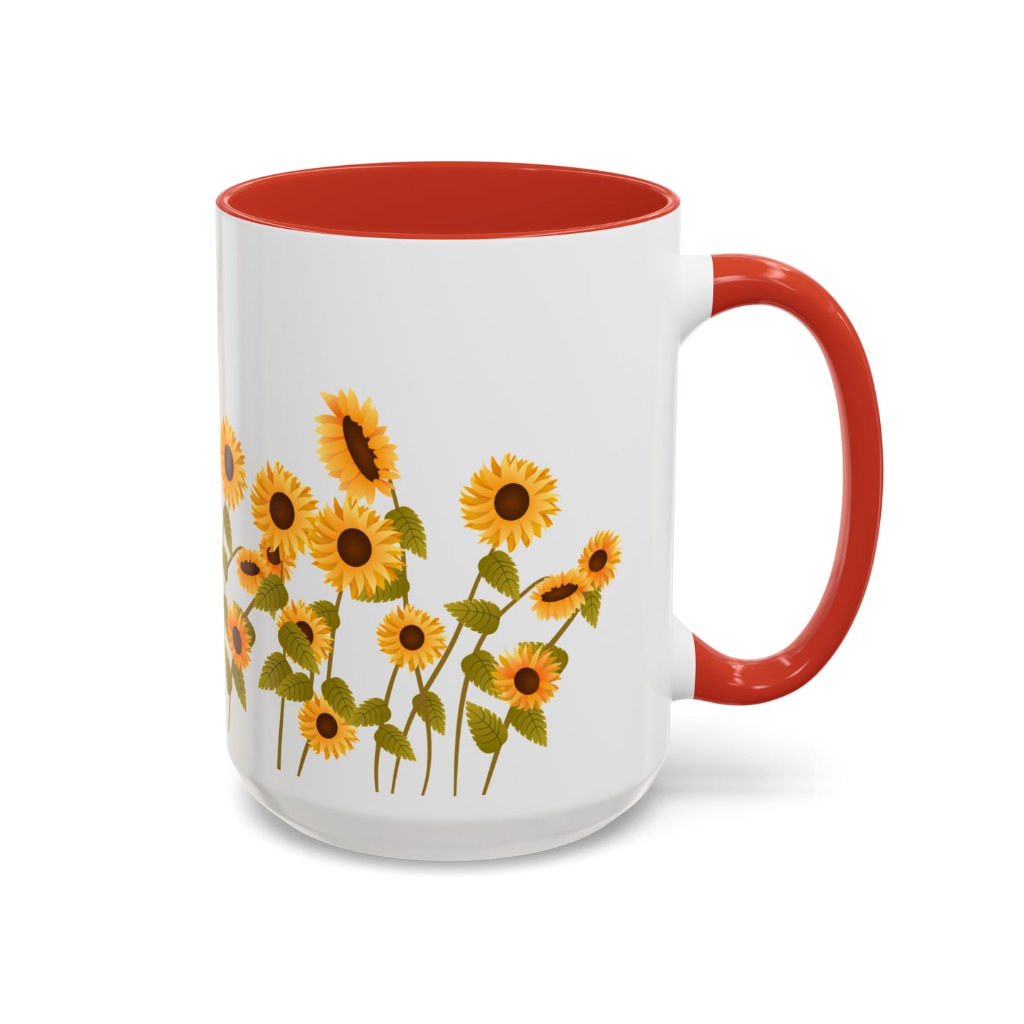 Sunflower Field Accent Tea Mug – Bright Floral 11/15oz Ceramic
