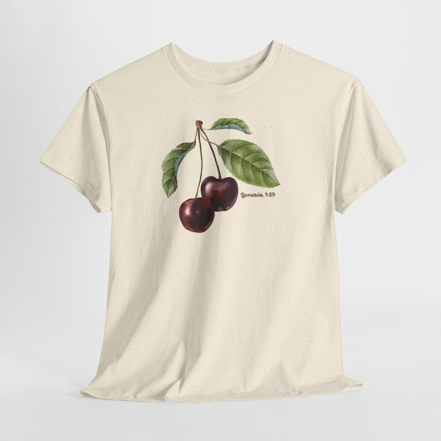 Cherry Botanical Tee — Vintage Fruit Illustration T-Shirt