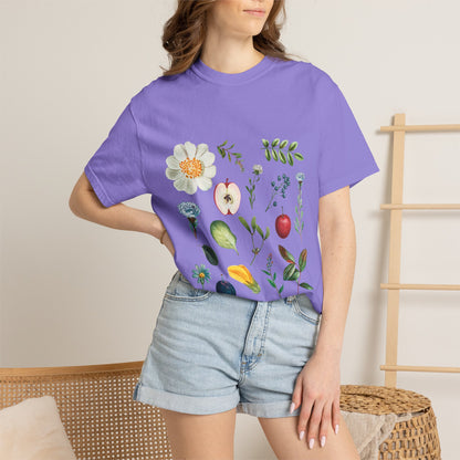 Floral Fruits Botanical Tee — Jeremiah 1:9 Scripture Garden T-Shirt