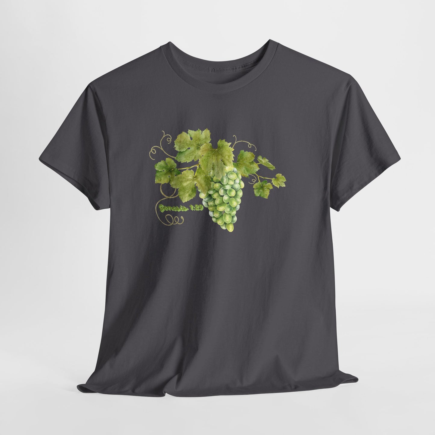 Genesis 1:29 Grapevine Watercolor T-Shirt — Green Grape Vines Tee