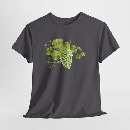 Genesis 1:29 Grapevine Watercolor T-Shirt — Green Grape Vines Tee