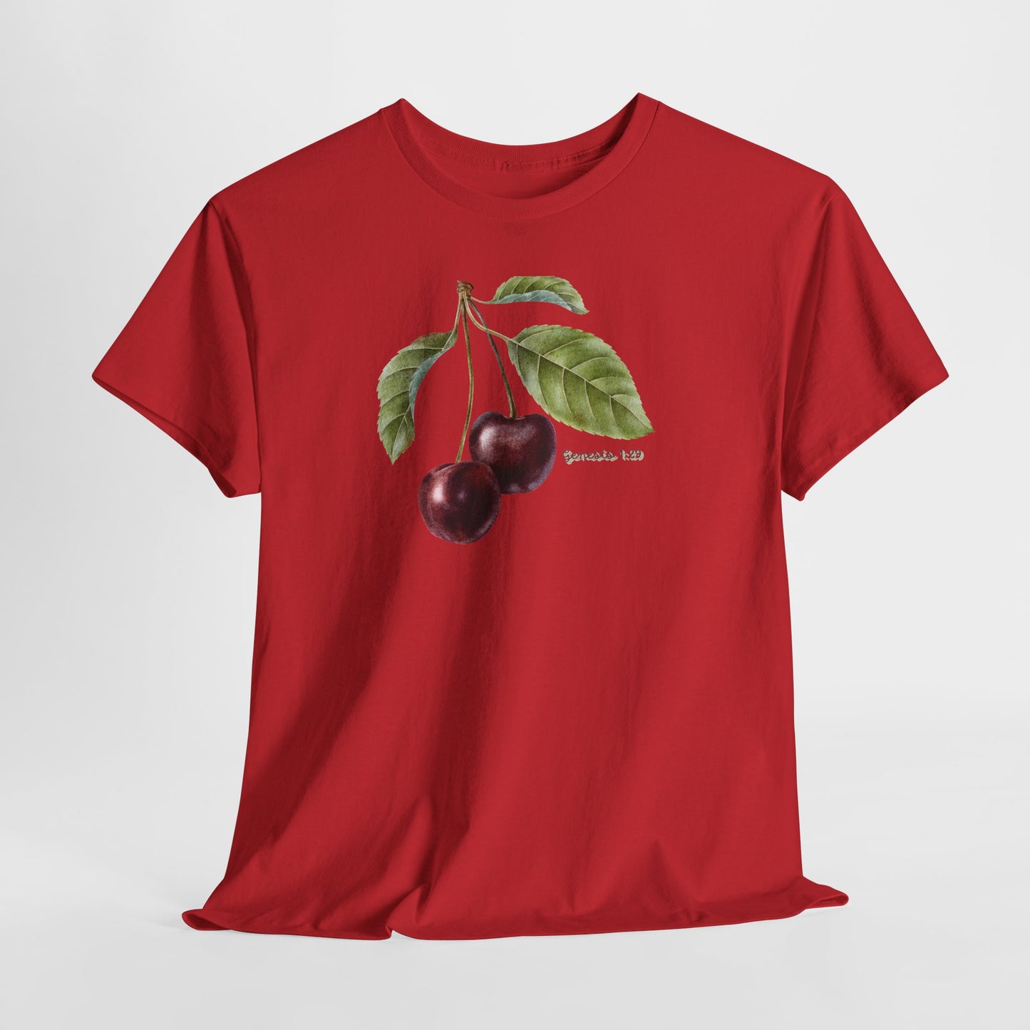 Cherry Botanical Tee — Vintage Fruit Illustration T-Shirt