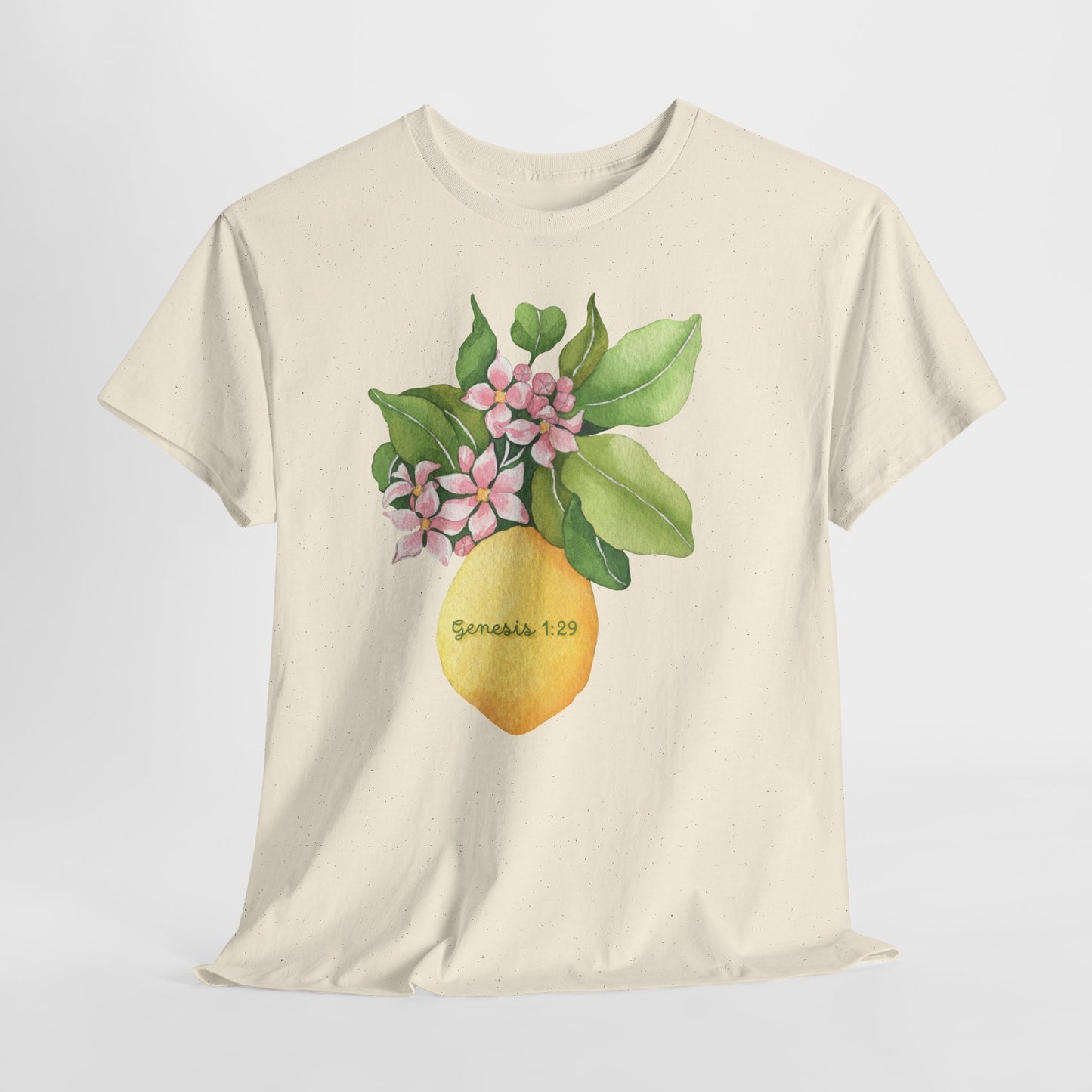 Lemon Blossom T-Shirt — Genesis 1:29 Floral Faith Tee