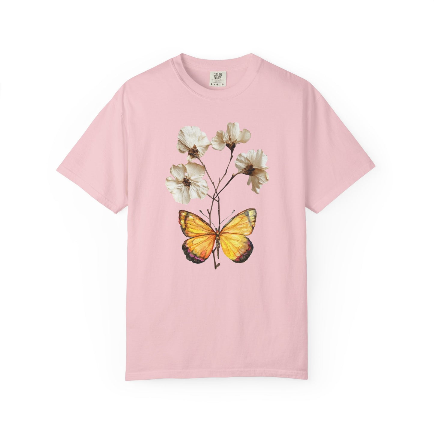 Butterfly & Dried Flowers Graphic T-Shirt — Vintage Botanical Tee