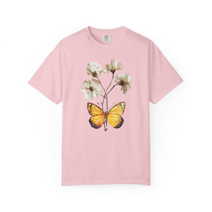 Butterfly & Dried Flowers Graphic T-Shirt — Vintage Botanical Tee