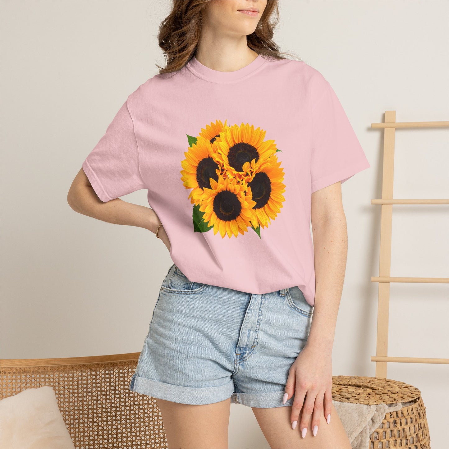 Sunflower Trio T-Shirt — Bright Floral Graphic Tee