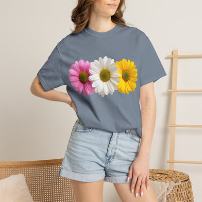 Daisy Trio T-Shirt — Pink White Yellow Floral Tee