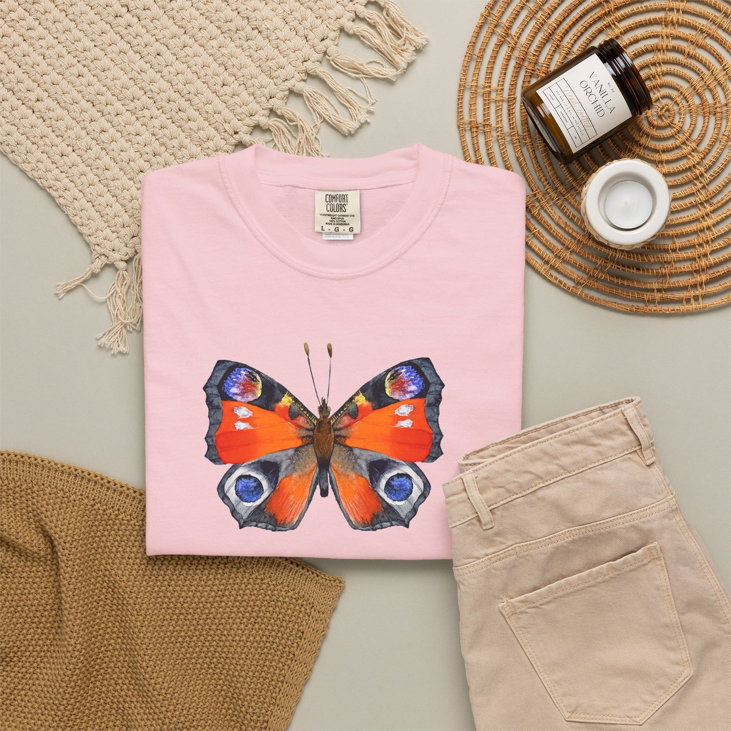 Butterfly Graphic T-Shirt — Peacock Eye Floral Tee