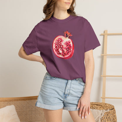 Pomegranate Watercolor T-Shirt — Fruit Illustration Tee for Foodies & Nature Lovers