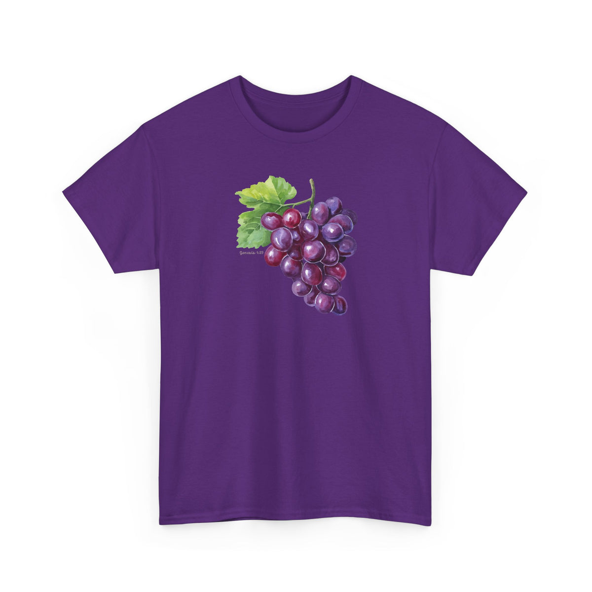 Grape Watercolor Tee — Green T-Shirt Genesis 1:29