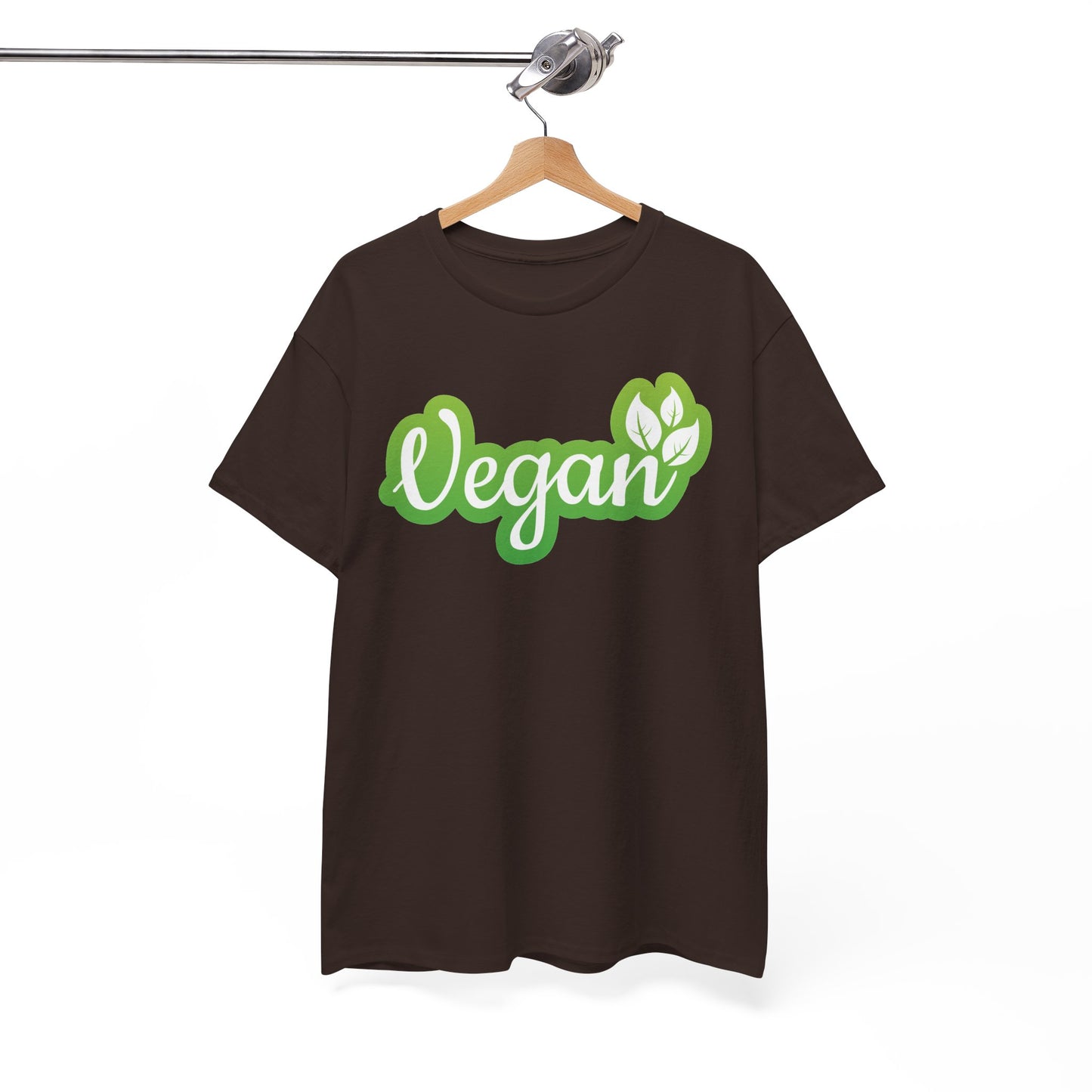 Vegan Script Tee — Green Leaf Eco-Friendly T-Shirt