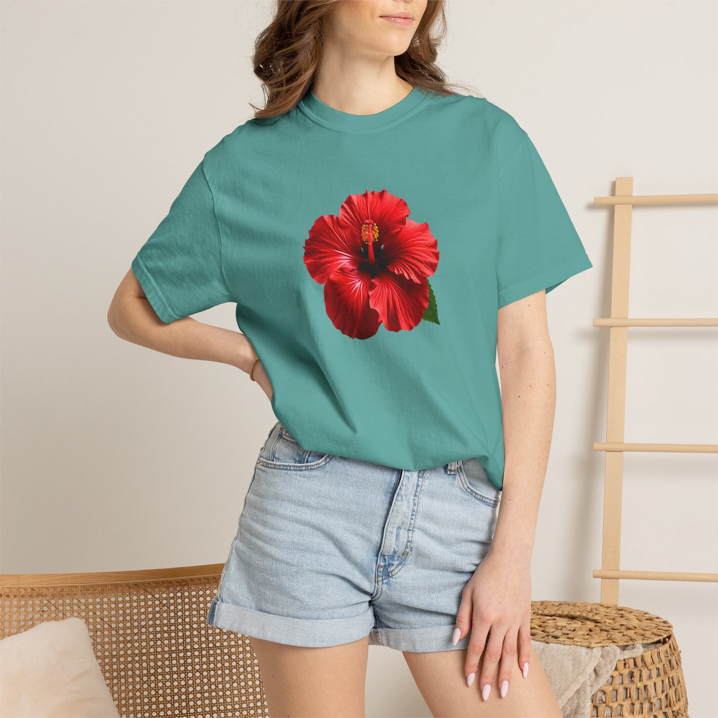 Hibiscus Bloom T-Shirt — Red Floral Graphic Tee