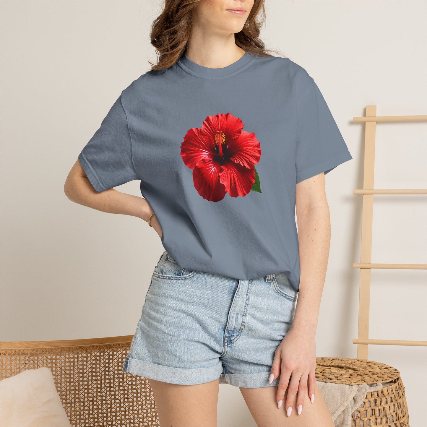 Hibiscus Bloom T-Shirt — Red Floral Graphic Tee