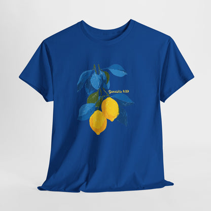 Lemon Branch Graphic Tee — Genesis 1:29 Inspirational Fruit Shirt