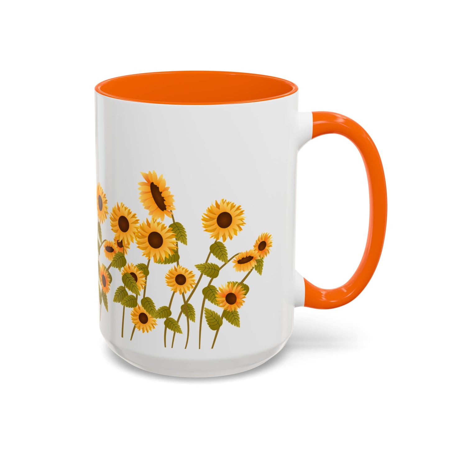 Sunflower Field Accent Tea Mug – Bright Floral 11/15oz Ceramic