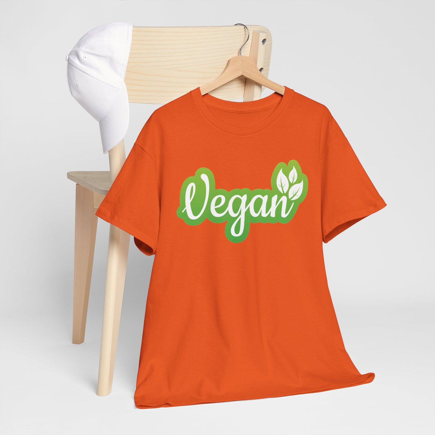 Vegan Script Tee — Green Leaf Eco-Friendly T-Shirt