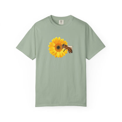 Sunflower & Bee T-Shirt — Floral Nature Graphic Tee