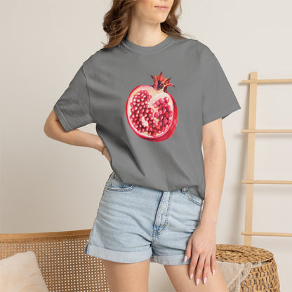 Pomegranate Watercolor T-Shirt — Fruit Illustration Tee for Foodies & Nature Lovers
